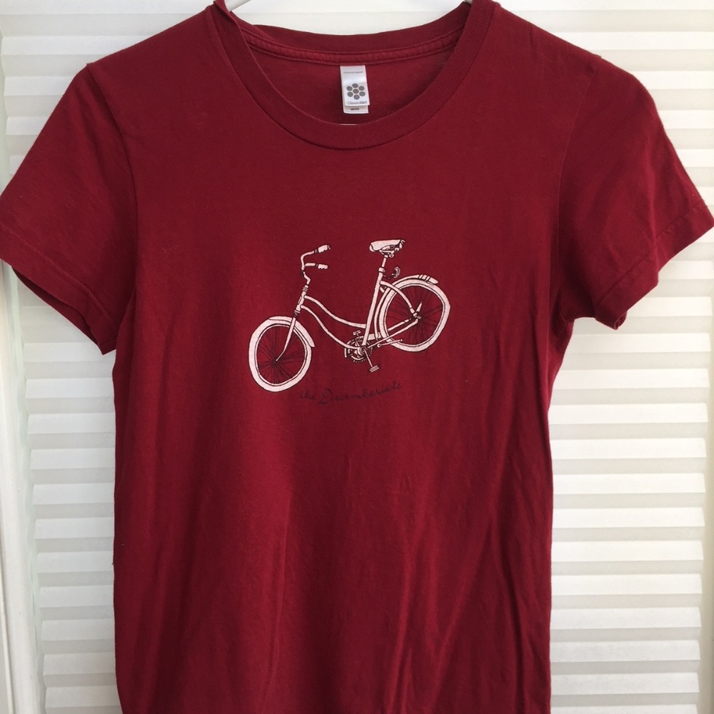 The Decemberists Burgundy Red Bicycle Shirt
